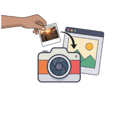 Hand holding phone taking a photo